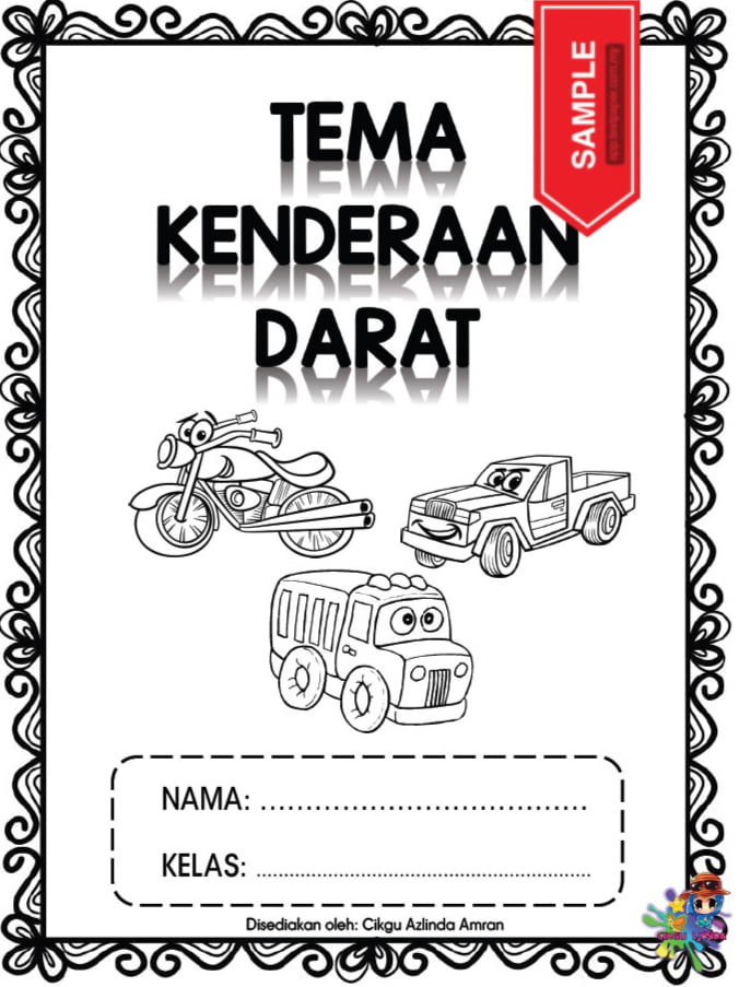 LEMBARAN KERJA PRASEKOLAH : TEMA KENDERAAN DARAT - Cikgu.Info